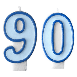 90 Geburtstag Geburtstagskerzen Blau