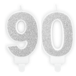 Geburtstagskerzen 90 Silber Set 9 & 0