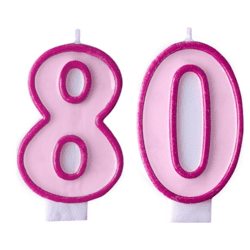 80 Geburtstag Geburtstagskerzen Pink