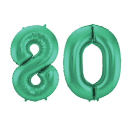 80 Geburtstag Ballon Set 8 & 0 Grün 86cm