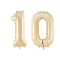 Zahlenballons 10 Geburtstag Ballon Set Beige 72cm