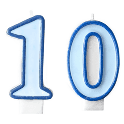 10 Geburtstag Geburtstagskerzen Blau