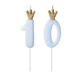 10 Geburtstag Geburtstagskerzen Blau Krone