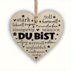 Holz Herz Anhänger Du bist