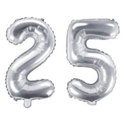 25 Geburtstag Ballon Set 2 & 5 Silber 35cm