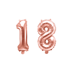 18 Geburtstag Ballon Set 1 & 8 Roségold  35cm