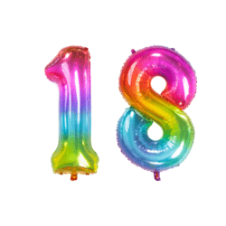 18 Zahlenballon Set 1 & 8 Mehrfarbig