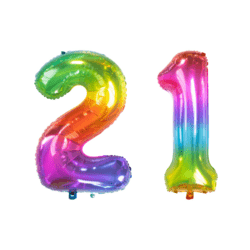 21 Zahlenballon Set 2 & 1 Mehrfarbig