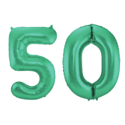 50 Zahlenballon Set 5 & 0 Grün 86cm