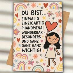 Motivationskarte Du bist einzigartig mit Kuvert