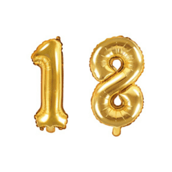 Ballon Set Zahl 18 Gold 35cm
