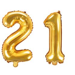 Ballon Set Zahl 21 Gold 35cm