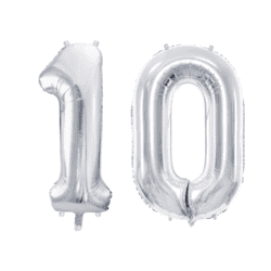 Geburtstagsballon 10 Silber 86 cm