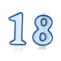 18 Geburtstag Geburtstagskerzen Blau