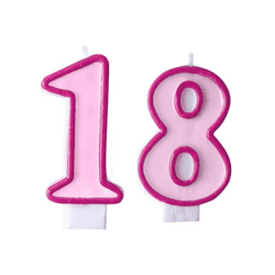 18 Geburtstag Geburtstagskerzen Pink