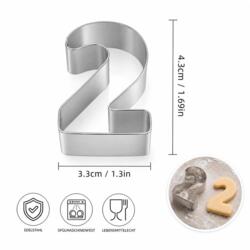 Zahlen Ausstechform 2 – Edelstahl 4cm