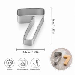Zahlen Ausstechform 7– Edelstahl 4cm