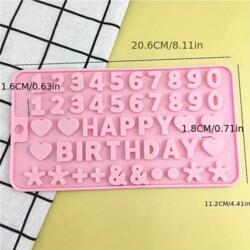 Happy Birthday Silikonform mit Zahlen & Buchstaben