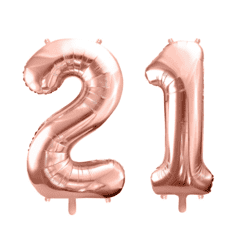 Geburtstagsballon Set 21 Roségold 86cm