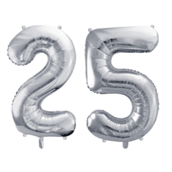 Geburtstagsballon 25 Silber 86cm