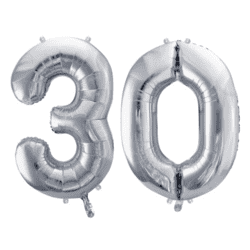 Geburtstagsballon 30 Silber 86cm