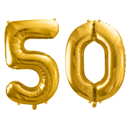 Geburtstagsballon 50 – Ballon Set 5 & 0 Gold 86cm
