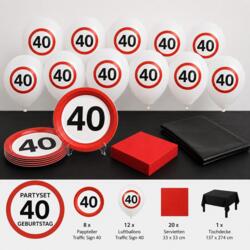 Partyset 40. Geburtstag Traffic Sign