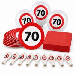 Deko-Set 70. Geburtstag – Teller, Ballons & Servietten