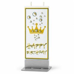 FLATYZ Bougie plate Happy Birthday avec couronne dorée