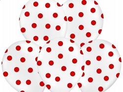 Ballon weiss mit roten Dots