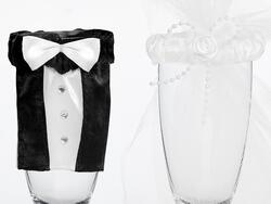 Brautpaar Glas Kleidung