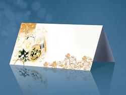 Tischkarte Hochzeit elfenbein-gold