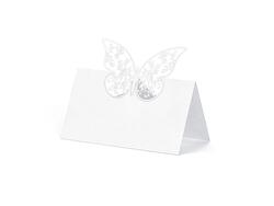 Tischkarten mit Schmetterling Weiss