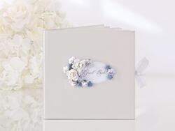 Livre d&#39;or mariage fleurs bleues