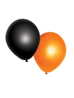 Halloween Ballone Schwarz/Orange 10 Stück