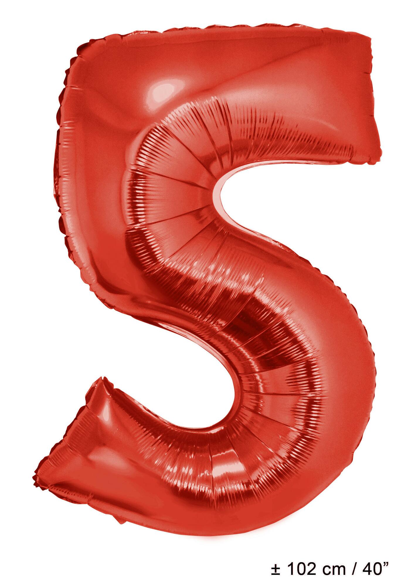 Zahlenballon 5 Rot 1 Meter