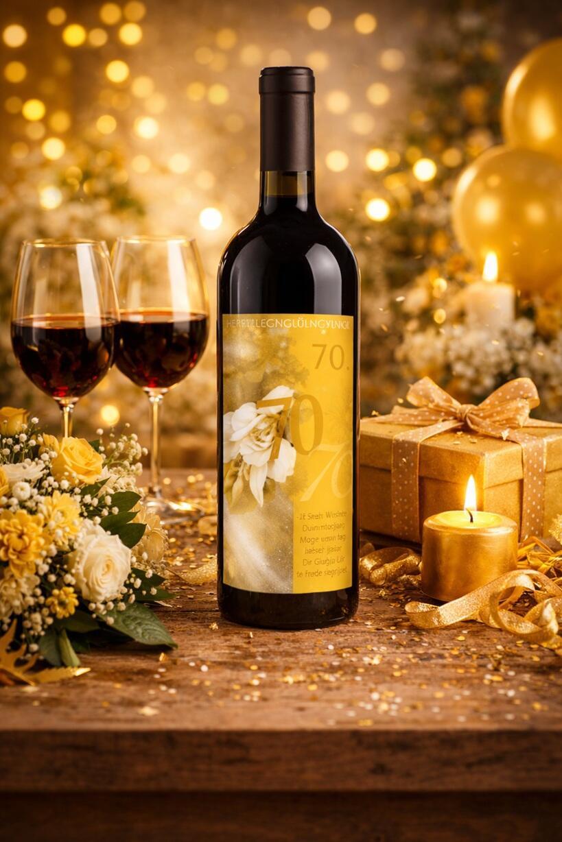 Rotwein 70. Geburtstag Geschenk – elegant & persönlich