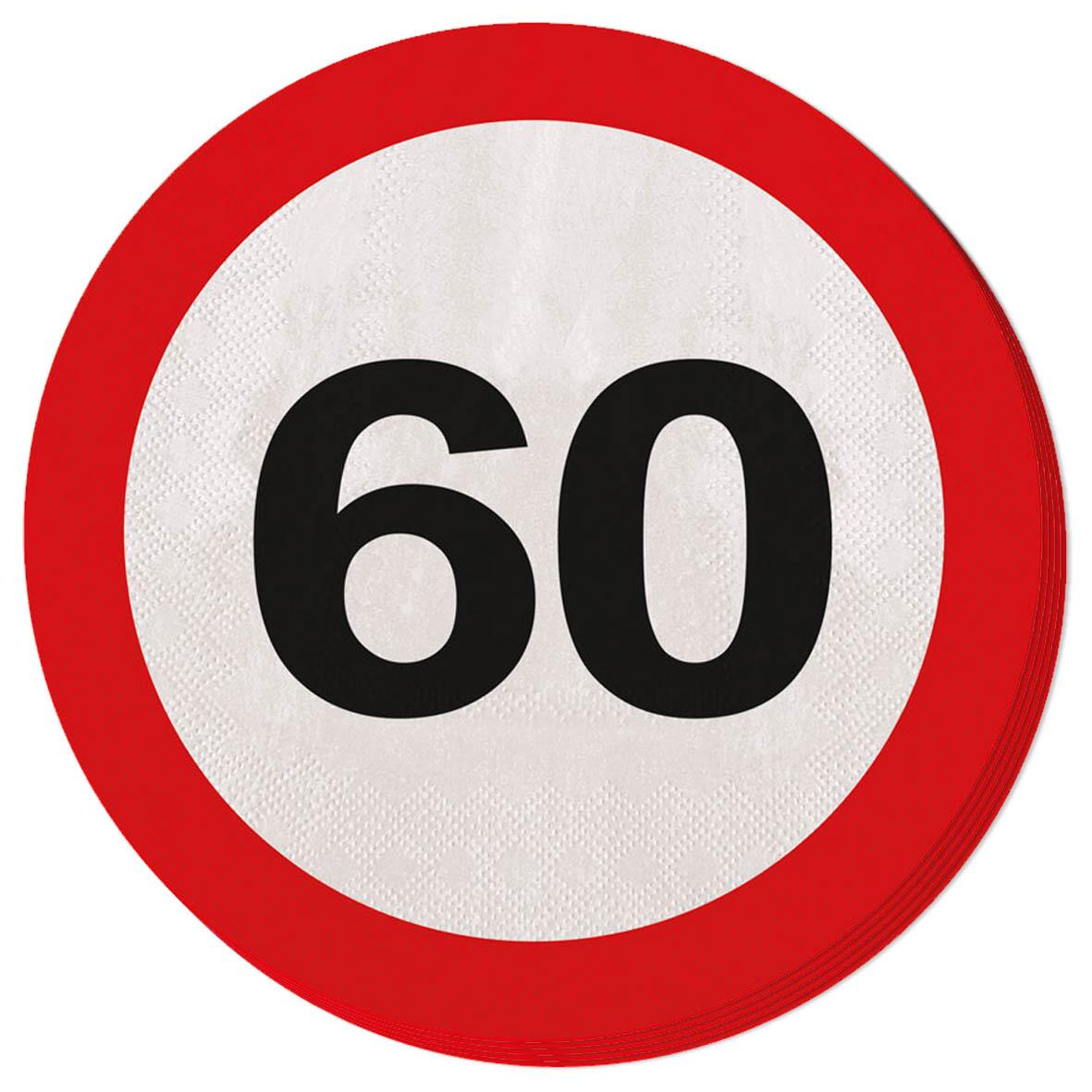 Servietten 60 Jahre Traffic Sign