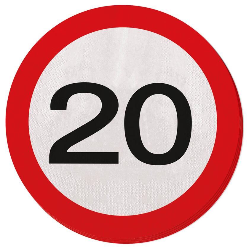 20 Jahre Servietten Traffic Sign