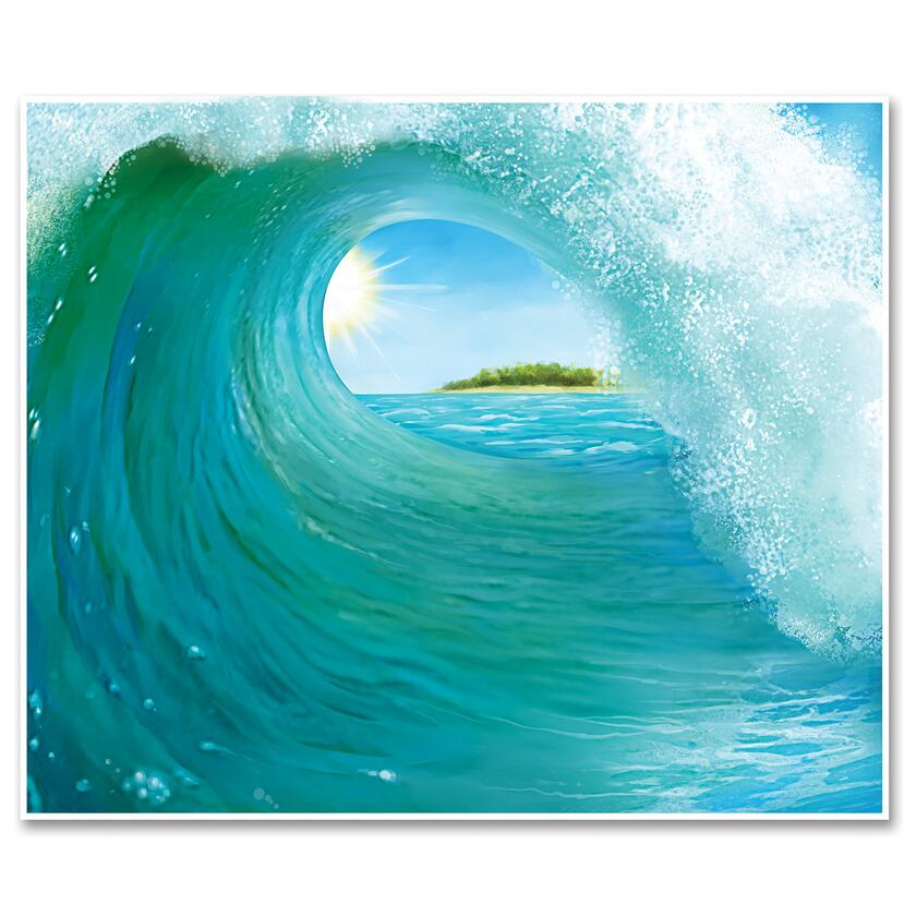 Toile de fond murale de vague de surfeur