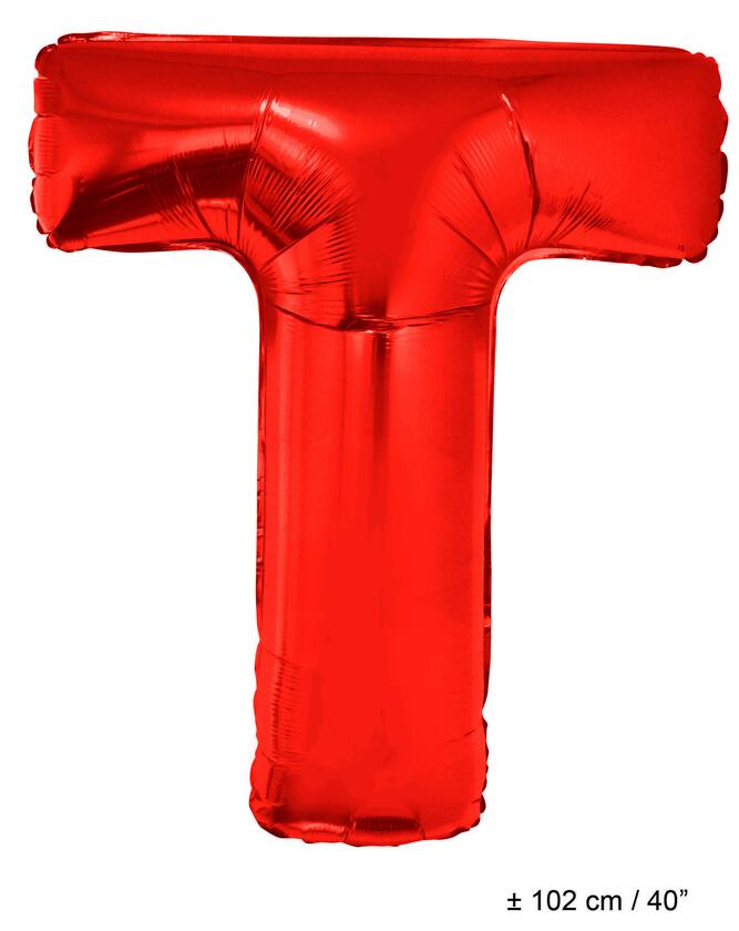 Buchstabenballon "T" Rot 1 Meter