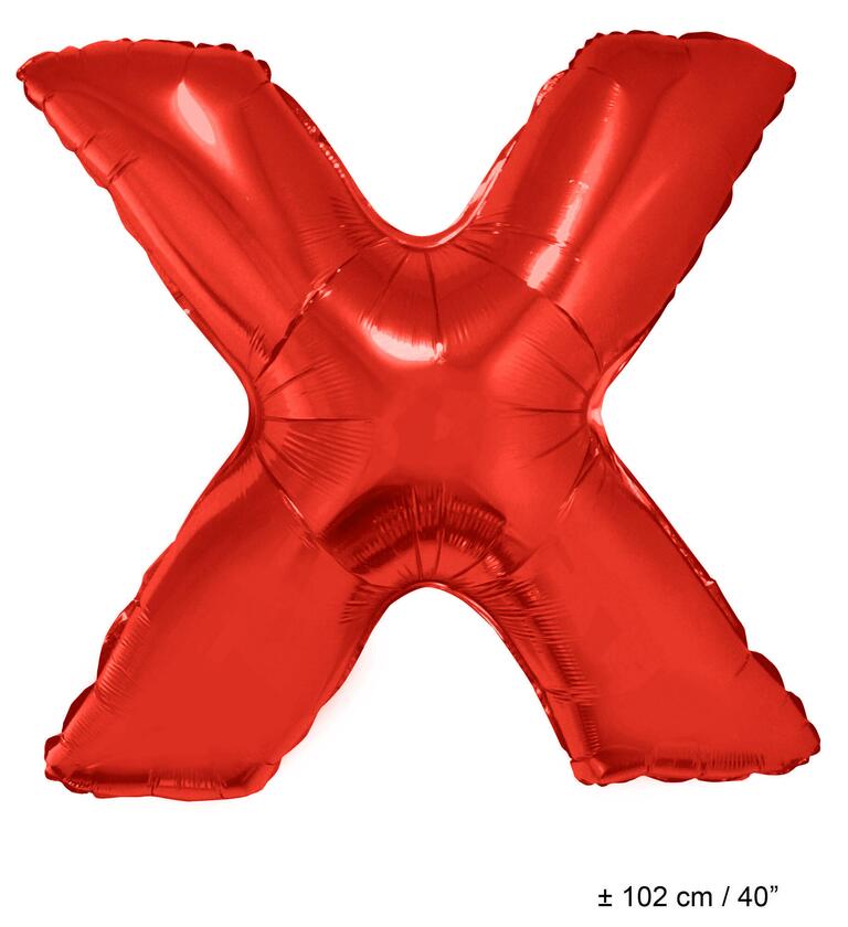 Ballon lettre &quot;X&quot; rouge 1 mètre