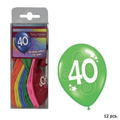 Ballone 40 Jahre Bunte Farben