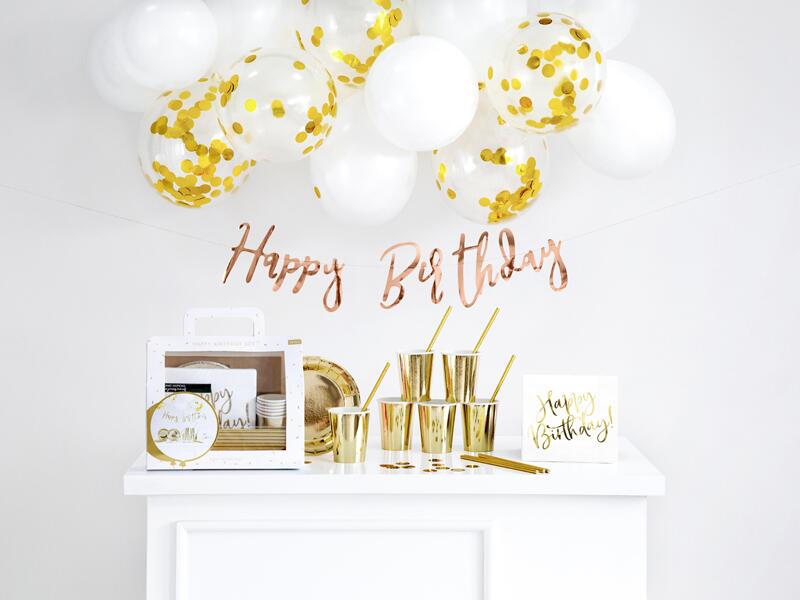 Dekorationsset Happy Birthday Gold