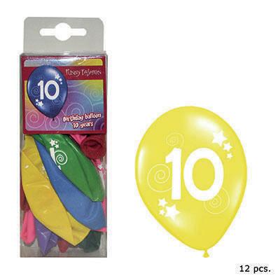 Ballon 10 Jahre Bunte Farben