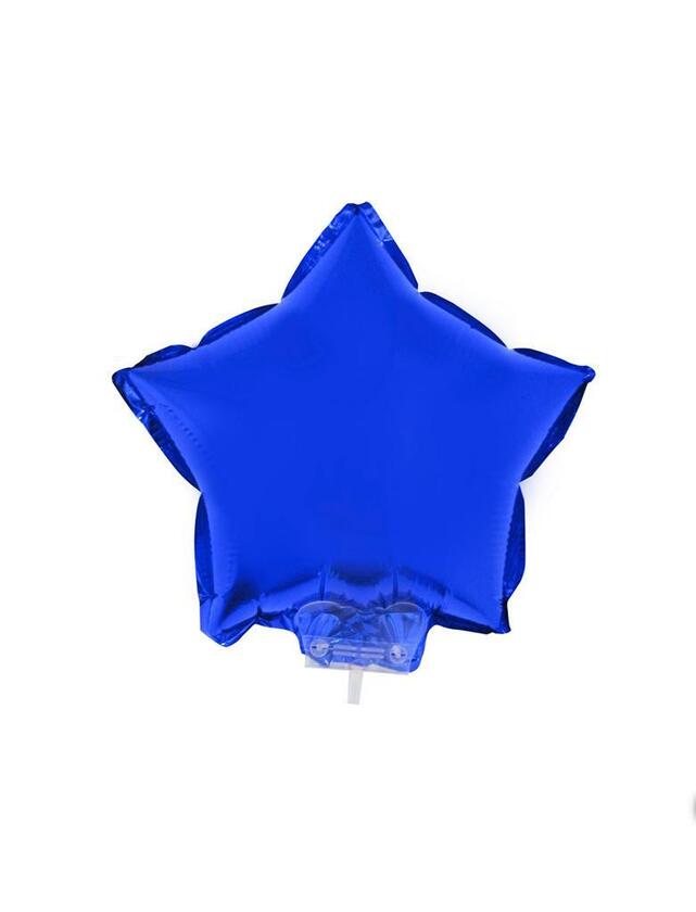 Ballon aluminium étoiles bleu avec bâton 28 cm