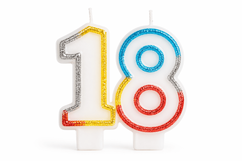 Geburtstagskerze 18 Jahre