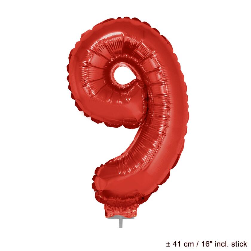 Ballon numéro 9 rouge 40 cm