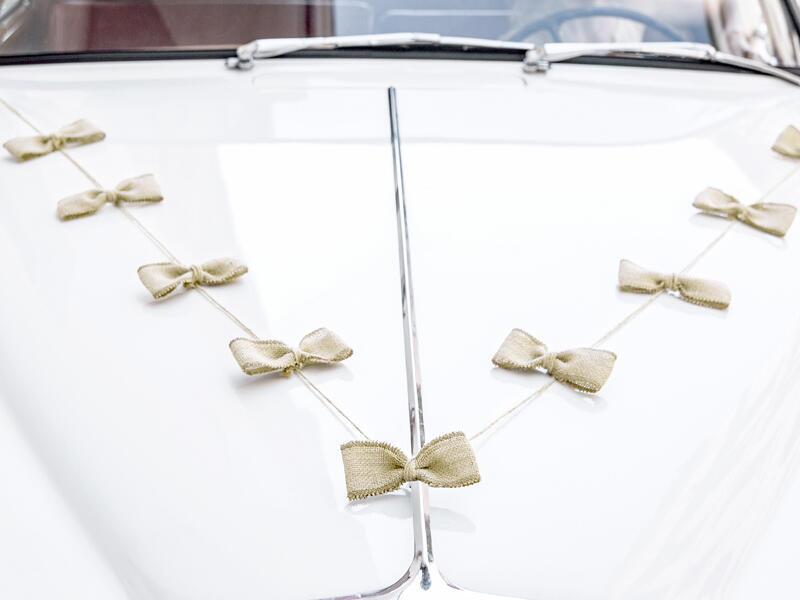 Kit de décoration de voiture avec nœuds en toile de jute