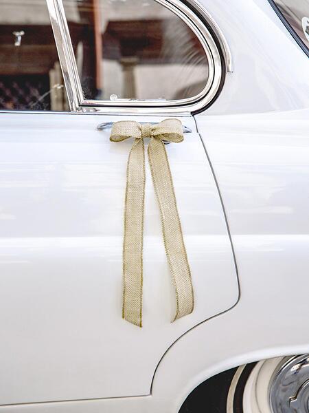 Kit de décoration de voiture avec nœuds en toile de jute